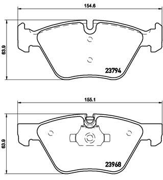 P06036 BREMBO Комплект тормозных колодок, дисковый тормоз