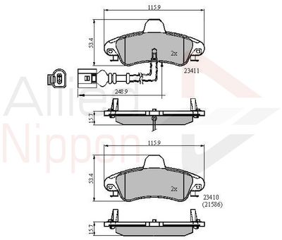 ADB11235 COMLINE Комплект тормозных колодок, дисковый тормоз