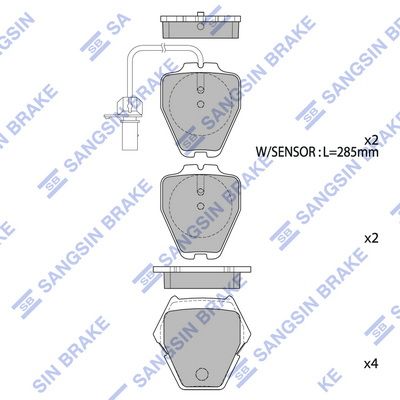 SP1790 Hi-Q Комплект тормозных колодок, дисковый тормоз