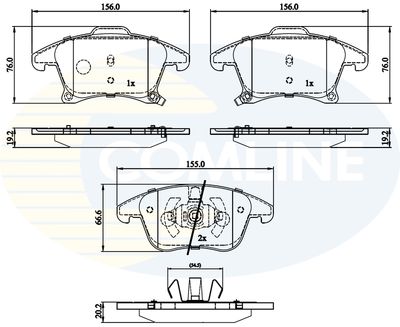 CBP32286 COMLINE Комплект тормозных колодок, дисковый тормоз