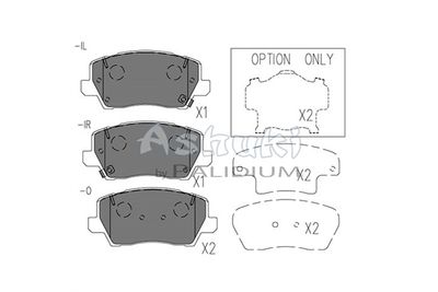 I04327 ASHUKI by Palidium Комплект тормозных колодок, дисковый тормоз