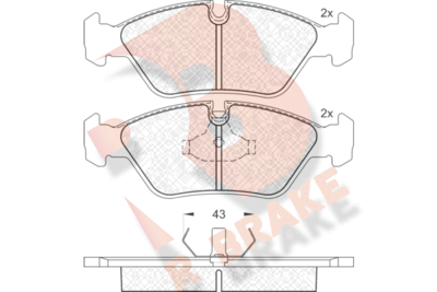 RB0423 R BRAKE Комплект тормозных колодок, дисковый тормоз