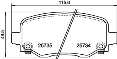 8DB355024701 HELLA Комплект тормозных колодок, дисковый тормоз