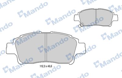 MBF015860 MANDO Комплект тормозных колодок, дисковый тормоз