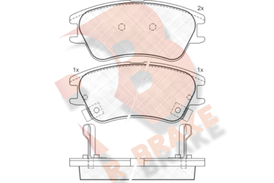 RB1557 R BRAKE Комплект тормозных колодок, дисковый тормоз