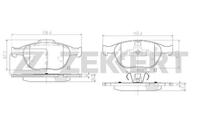 BS2924 ZEKKERT Комплект тормозных колодок, дисковый тормоз