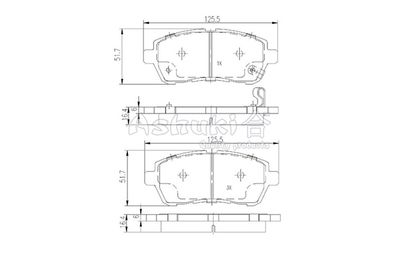 M05039 ASHUKI by Palidium Комплект тормозных колодок, дисковый тормоз