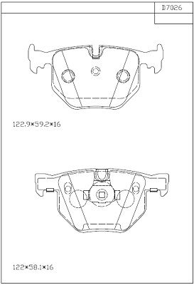 KD7026 ASIMCO Комплект тормозных колодок, дисковый тормоз