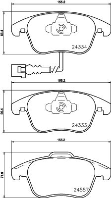 MDB3395 MINTEX Комплект тормозных колодок, дисковый тормоз