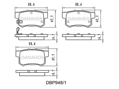 DBP9481 DANAHER Комплект тормозных колодок, дисковый тормоз