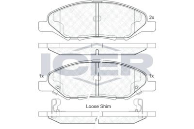 182074 ICER Комплект тормозных колодок, дисковый тормоз