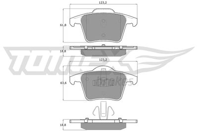 TX1407 TOMEX Brakes Комплект тормозных колодок, дисковый тормоз