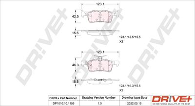 DP1010101159 Dr!ve+ Комплект тормозных колодок, дисковый тормоз