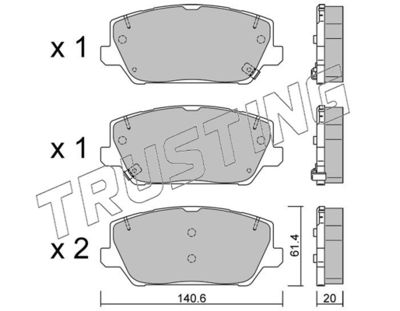 12410 TRUSTING Комплект тормозных колодок, дисковый тормоз