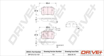 DP1010101137 Dr!ve+ Комплект тормозных колодок, дисковый тормоз