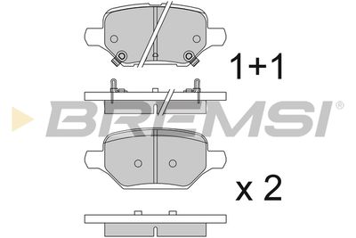 BP3840 BREMSI Комплект тормозных колодок, дисковый тормоз