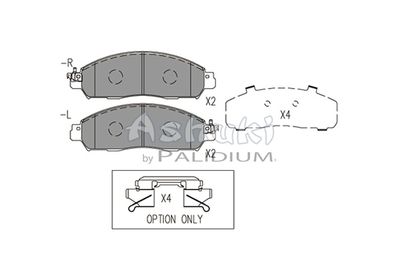 N00998 ASHUKI by Palidium Комплект тормозных колодок, дисковый тормоз