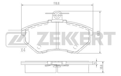 BS1098 ZEKKERT Комплект тормозных колодок, дисковый тормоз