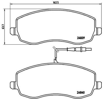 P61104 BREMBO Комплект тормозных колодок, дисковый тормоз