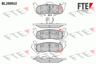 BL2000U2 FTE Комплект тормозных колодок, дисковый тормоз