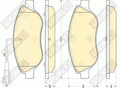 6118554 GIRLING Комплект тормозных колодок, дисковый тормоз