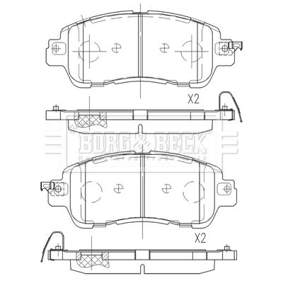 BBP2573 BORG & BECK Комплект тормозных колодок, дисковый тормоз