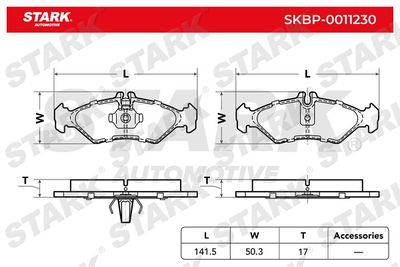 SKBP0011230 Stark Комплект тормозных колодок, дисковый тормоз