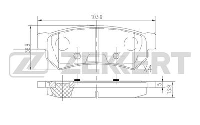 BS2813 ZEKKERT Комплект тормозных колодок, дисковый тормоз