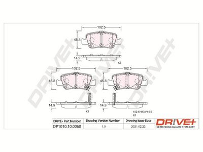 DP1010100060 Dr!ve+ Комплект тормозных колодок, дисковый тормоз