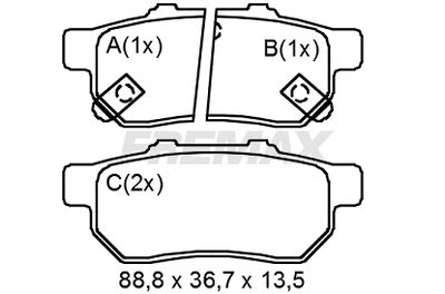 FBP0833 FREMAX Комплект тормозных колодок, дисковый тормоз