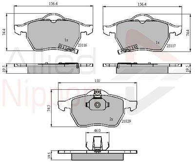 ADB31167 COMLINE Комплект тормозных колодок, дисковый тормоз