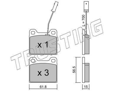 0033 TRUSTING Комплект тормозных колодок, дисковый тормоз