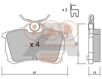 70406027P IAP QUALITY PARTS Комплект тормозных колодок, дисковый тормоз