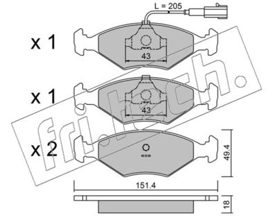 0594 fri.tech. Комплект тормозных колодок, дисковый тормоз