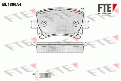 BL1896A4 FTE Комплект тормозных колодок, дисковый тормоз