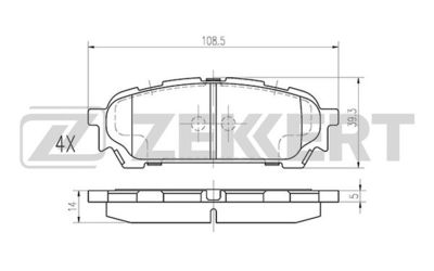 BS1223 ZEKKERT Комплект тормозных колодок, дисковый тормоз