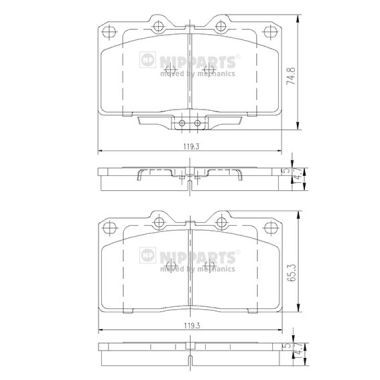 J3605033 NIPPARTS Комплект тормозных колодок, дисковый тормоз