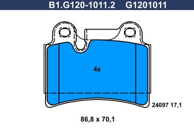 B1G12010112 GALFER Комплект тормозных колодок, дисковый тормоз