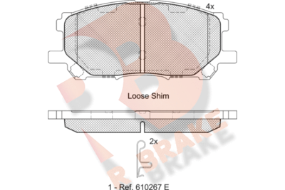 RB1584 R BRAKE Комплект тормозных колодок, дисковый тормоз