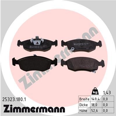 253231801 ZIMMERMANN Комплект тормозных колодок, дисковый тормоз