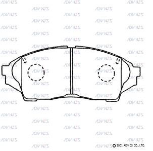 SN102 ADVICS Комплект тормозных колодок, дисковый тормоз