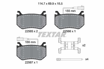 2256501 TEXTAR Комплект тормозных колодок, дисковый тормоз