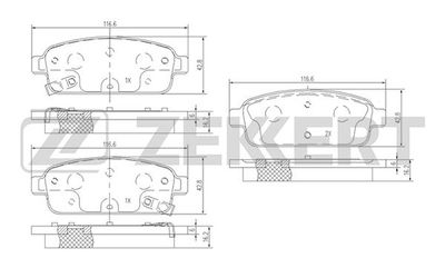 BS1302 ZEKKERT Комплект тормозных колодок, дисковый тормоз