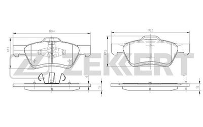 BS1003 ZEKKERT Комплект тормозных колодок, дисковый тормоз