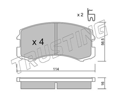 7520 TRUSTING Комплект тормозных колодок, дисковый тормоз
