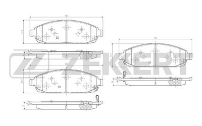 BS2982 ZEKKERT Комплект тормозных колодок, дисковый тормоз