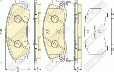 6134489 GIRLING Комплект тормозных колодок, дисковый тормоз