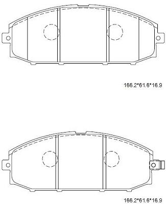 KD1762 ASIMCO Комплект тормозных колодок, дисковый тормоз