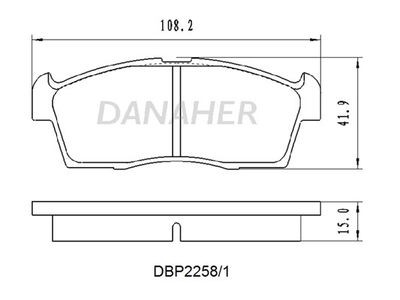 DBP22581 DANAHER Комплект тормозных колодок, дисковый тормоз