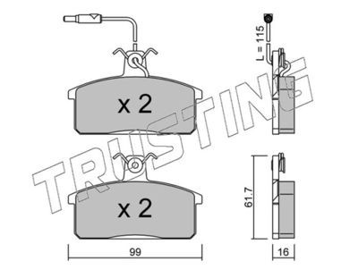 0282 TRUSTING Комплект тормозных колодок, дисковый тормоз